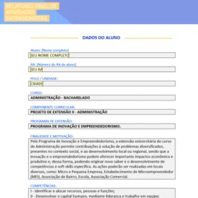Diagnóstico organizacional no Projeto de Extensão II Administração