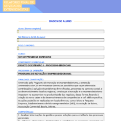 Projeto de Extensão II em Processos Gerenciais aplicado na comunidade