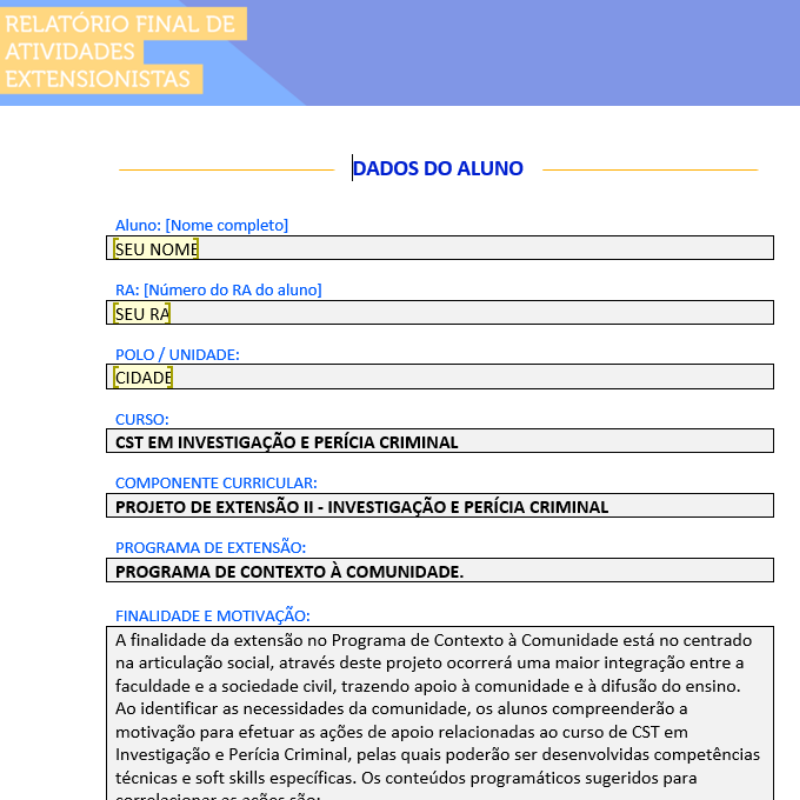 Projeto de Extensão II em Investigação e Perícia Criminal – Guia Completo Projeto de Extensão II Investigação e Perícia Criminal com estrutura completa e modelo pronto