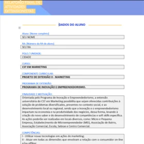 Planejamento do Projeto de Extensão II Marketing