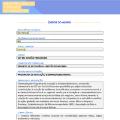 Projeto de Extensão II Gestão Financeira