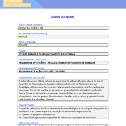 Projeto de Extensão II Analise e Desenvolvimento de Sistemas