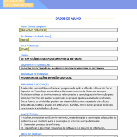 Projeto de Extensão II Analise e Desenvolvimento de Sistemas