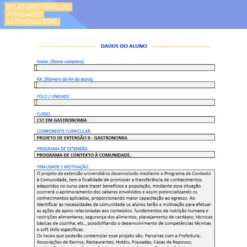 Projeto de extensão II Gastronomia