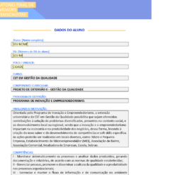 Indicadores de desempenho no Projeto de Extensão II Gestão da Qualidade