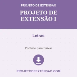Projeto de Extensão I de Letras pronto para download